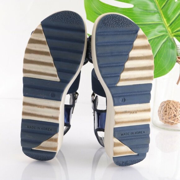 STIU Women's Sandal Size 7 Strappy Blue Elastic Glitter Platform casual Comfy - Picture 9 of 12